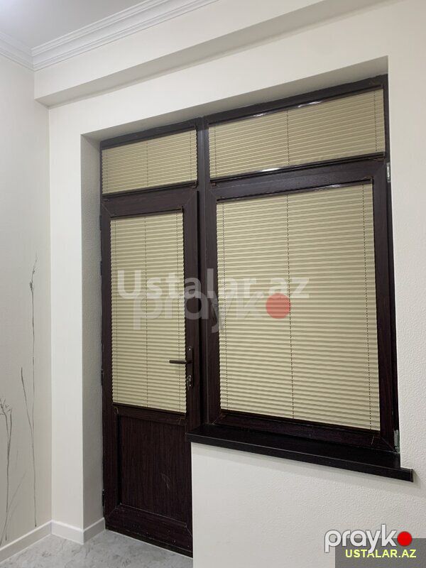 Jaluz plise zebra perde — Pəncərələr, qapılar, balkonlar, Bakı (3)