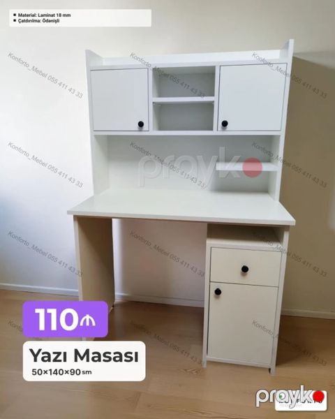 Düz masa, Stulsuz, Polkalı, Siyirməli, Sadə laminat — Bakı