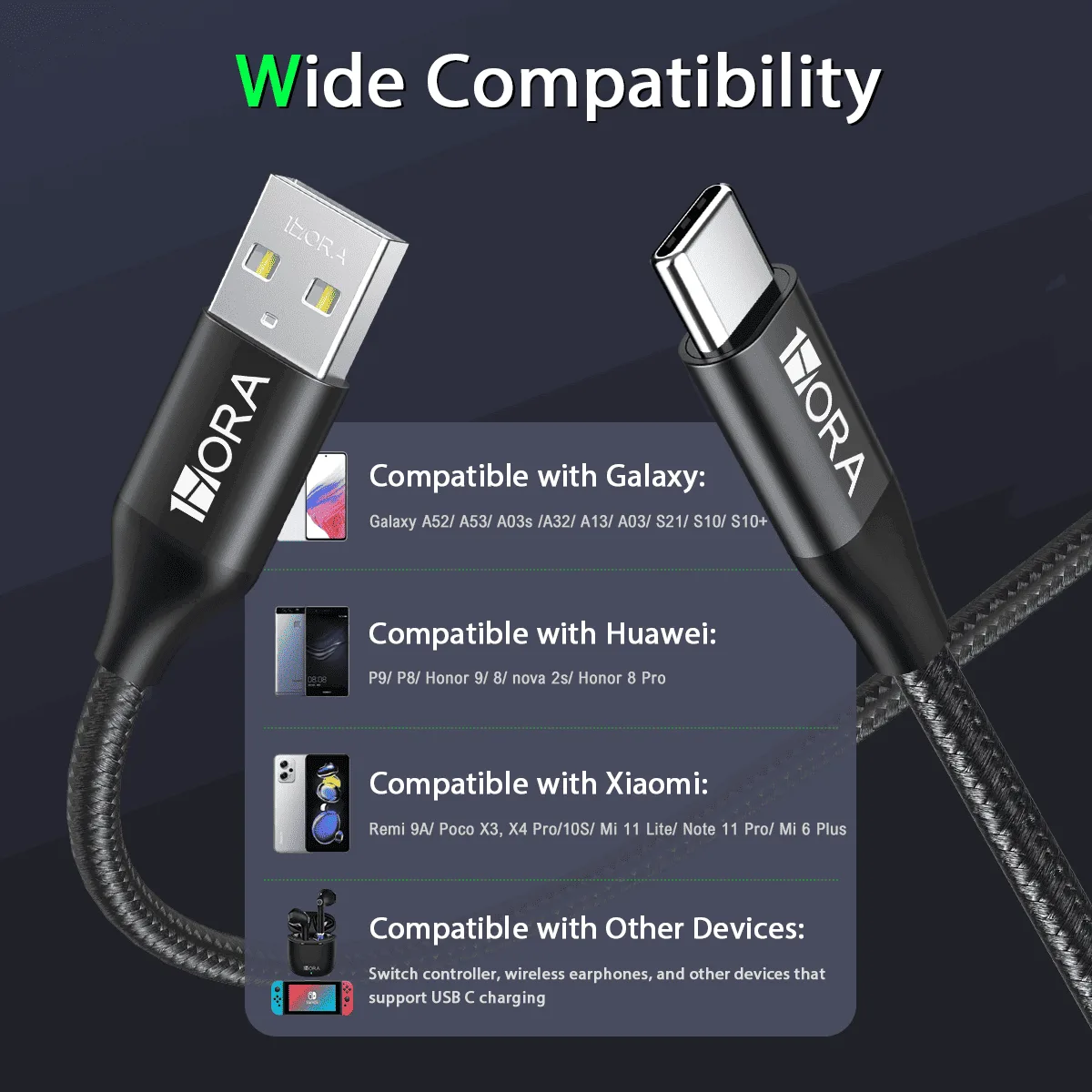 Kabel 1HORA USB to Type C 2.4A 1M CAB249 Black — Mallar, Bakı (6)