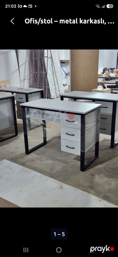 Ofis/stol – metal karkaslı, iş masası - Metal karkaslı dayanıqlı — Bakı