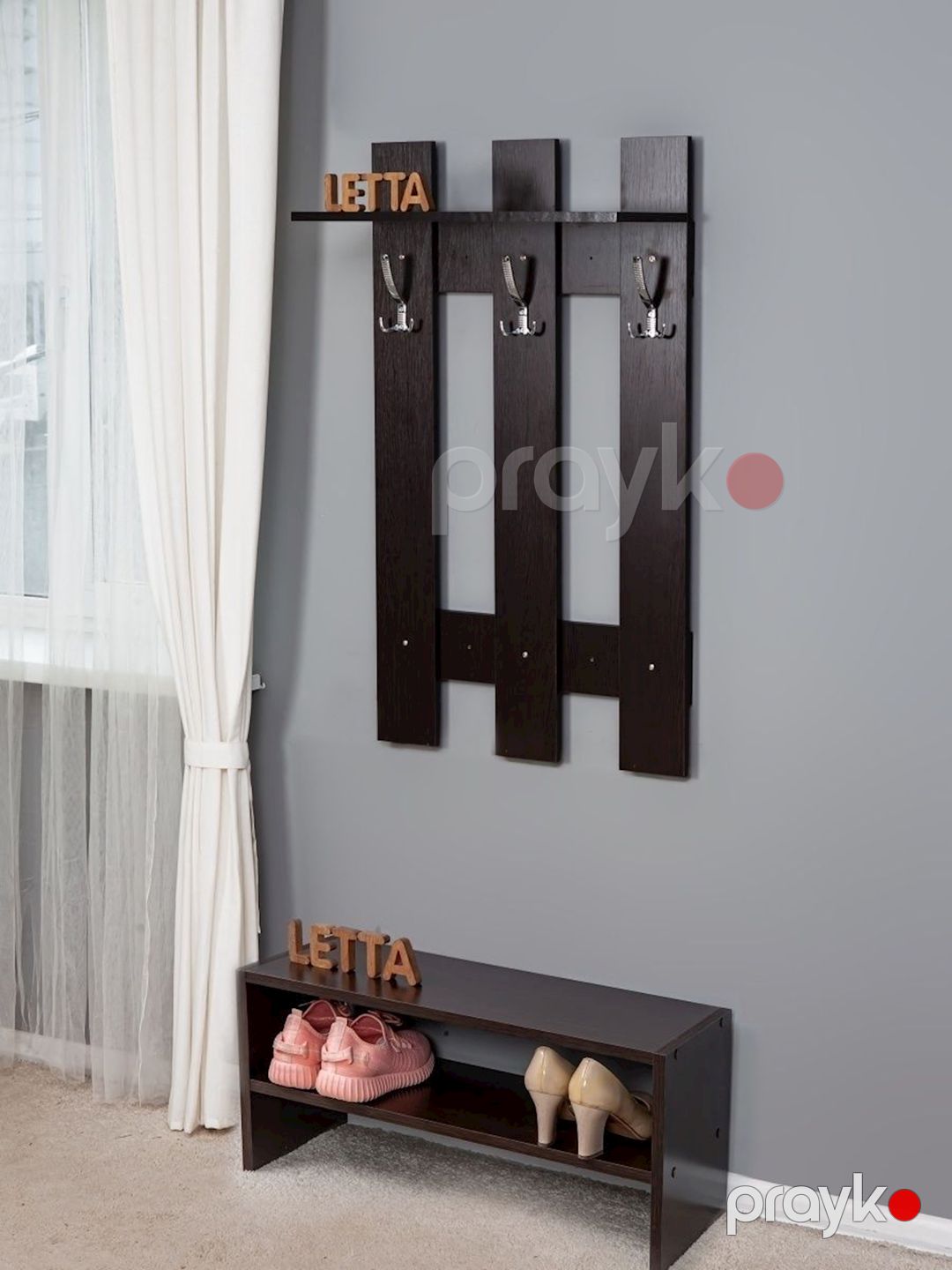 Divaryanı asılqan Letta Long Venge, 105x12х60 sm, Ldsp, qəhvəyi — Mallar, Bakı (3)