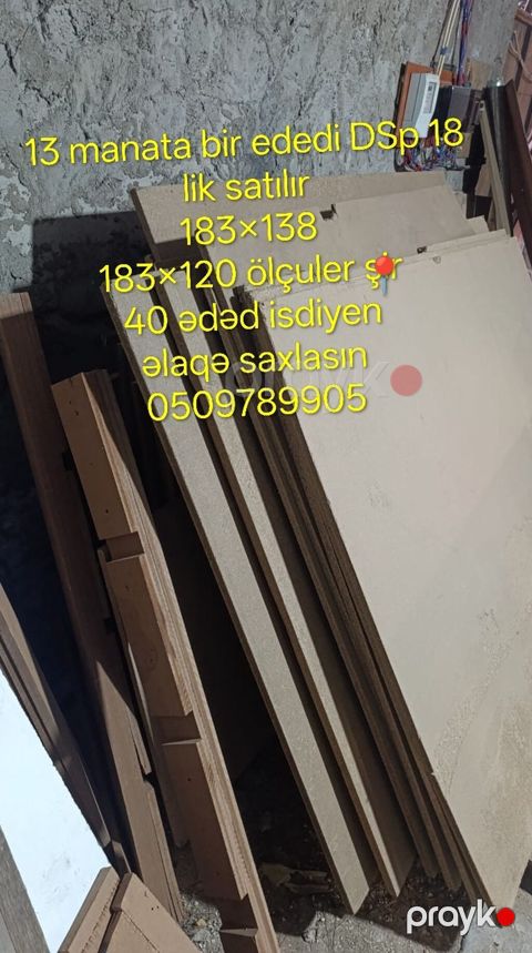 DSP 18 mm lövhələr satılır. Ölçülər: - 183 138 sm - 183 120 sm — Digah