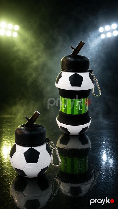 İdman su qabı, 550 ml, plastik, qara/ağ — Bakı