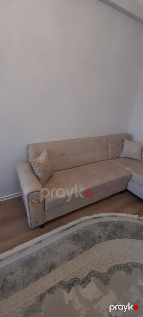 Bej rəngli L formalı künc divan - Minimalist dizayn, neytral bej ton — Saray