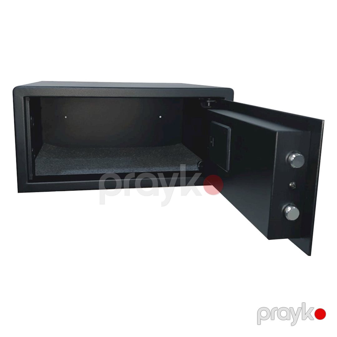 Otel seyfi Yosec HT-20 EBJ, açar ilə, qara, 200x420x370 mm — Mallar, Bakı (2)