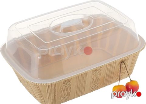 Çörək qabı Starplast qapaq ilə, plastik, 27x20x14 sm, müxtəlif rənglər — Bakı