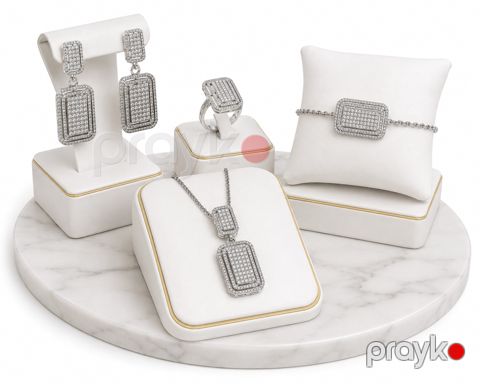 Zinət dəsti boyunbağı + qolbaq + sırğa + üzük 2715789, gümüş 925 əyar — Bakı