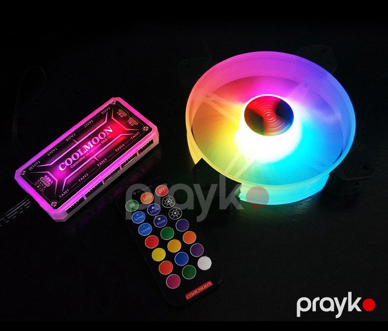 RGB Kuler "Coolmoon Cooltry" (Programable Cooler, Fan Controller) — Kompüterlər və noutbuklar, Bakı (7)