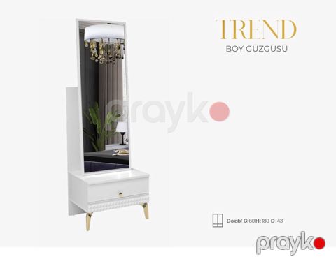 Makiyaj masası Trend AL-81, 60x180x43 sm, ağ — Bakı