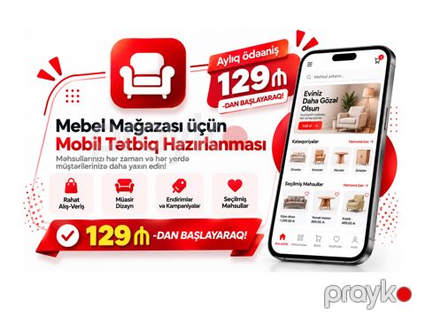 Mebel mağazaları üçün mobil proqram hazırlanması — Bakı