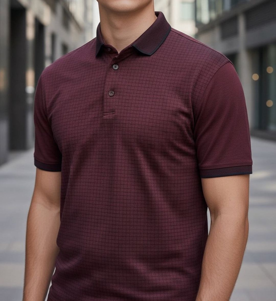Kişilər üçün polo Konko TCS_3043, tünd qırmızı, pambıq, ölçü M — Mallar, Bakı (2)