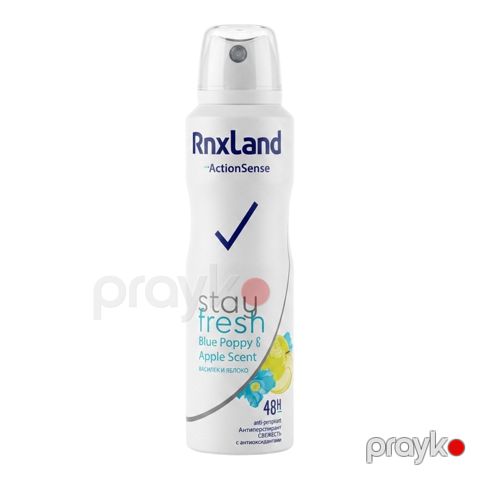 Antiperspirant RnxLand ActionSense Stay Fresh Blue Poppy & Apple Scent 150 ml — Bakı