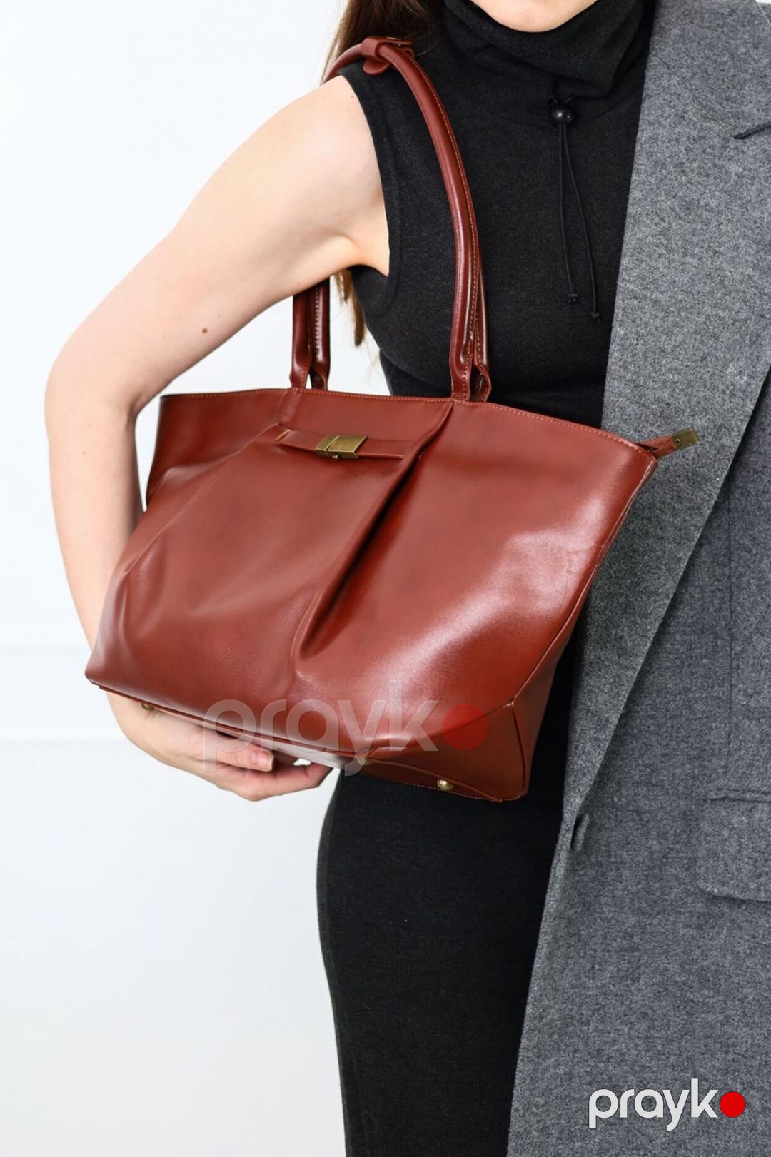 Qadınlar üçün dəri çiyin çantası Naide8068 Brown — Mallar, Bakı (3)