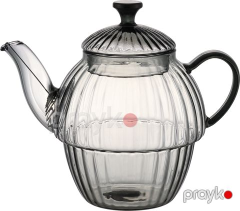 Çaydan və fincan dəsti Aramoro Bellora, boz, şüşə, 400 ml — Bakı