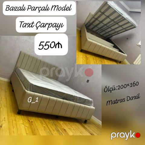 Bazalı parçalı model taxt çarpayı - Ölçü: 200×160 sm - Qaldırılan — Bakı