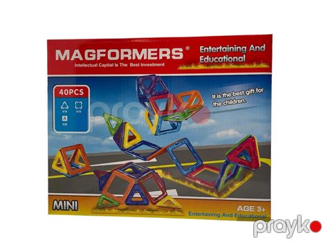 Maqnit konstruktoru Magformers 1008, 40 hissə, 3+ yaş, rəngbərəng — Bakı