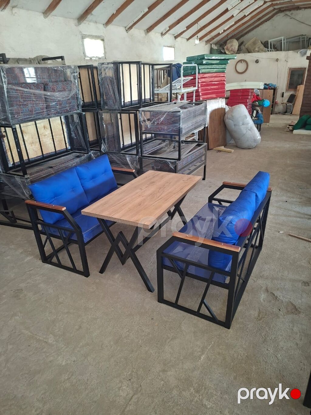 Metal karkaslı oturma dəsti – restoran, kafe, teras və bağ məkanları — Mobilya dəstləri, Bakı (6)