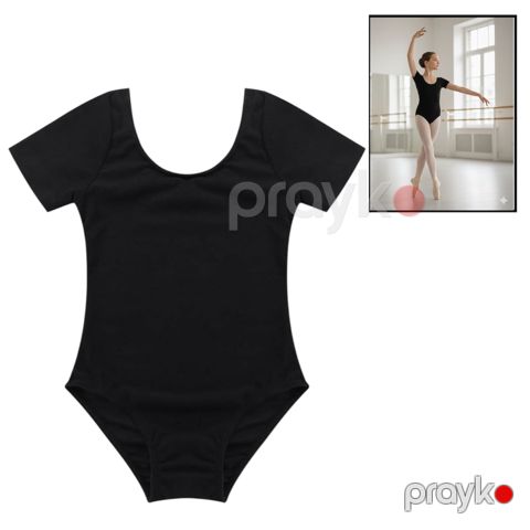 Bədii gimnastika üçün kombinezon WS2148, qara, pambıq, ölçü XL — Bakı