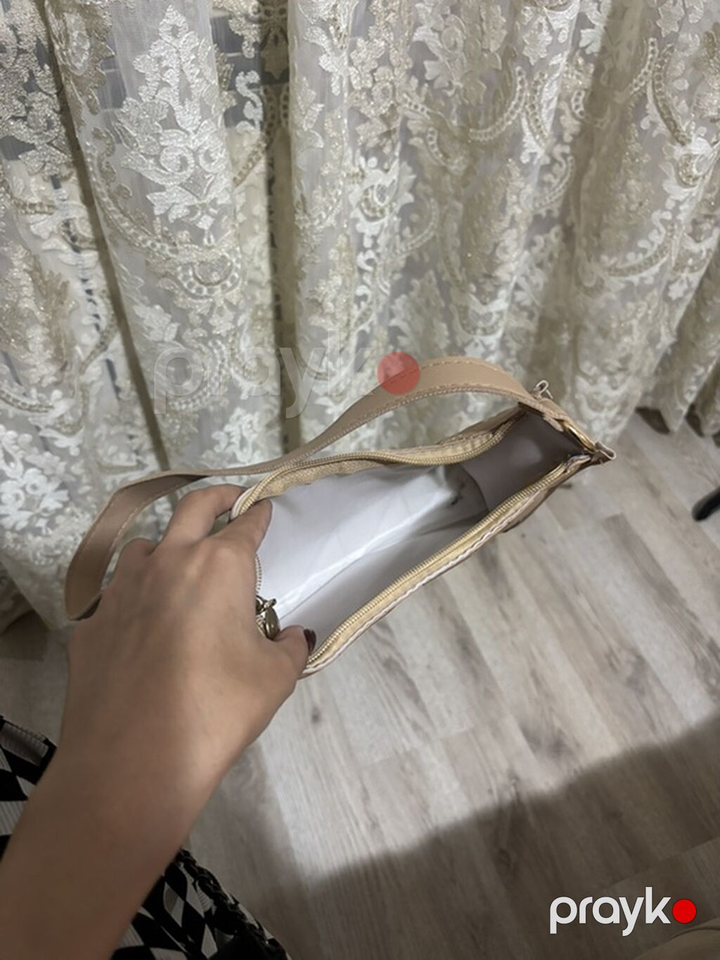 Bej rəngli qadın çantası - Material: süni dəri, yumşaq tekstura — Çantalar, çamadanlar, cüzdanlar, Digah (3)