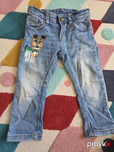 Uşaq cins şalvarı – Benetton Jeans, 2Y (2 yaş) - Açıq mavi, yüngül — Bakı