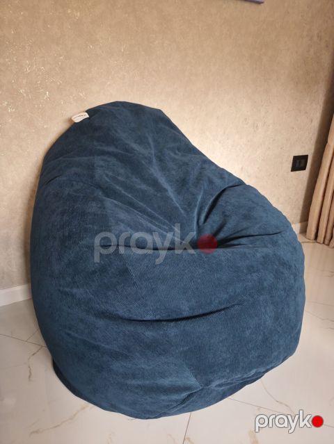 Məhsul: Yumşaq puf/bean bag kreslo - Rəng: tünd mavi - Material — Bakı