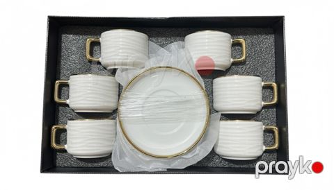 Çay dəsti myk020-2301-1, keramika, 6 nəfərlik, ağ — Bakı