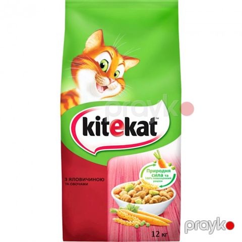 Quru yem pişiklər üçün Kitekat Mal əti və tərəvəzlər, 12 kq — Bakı