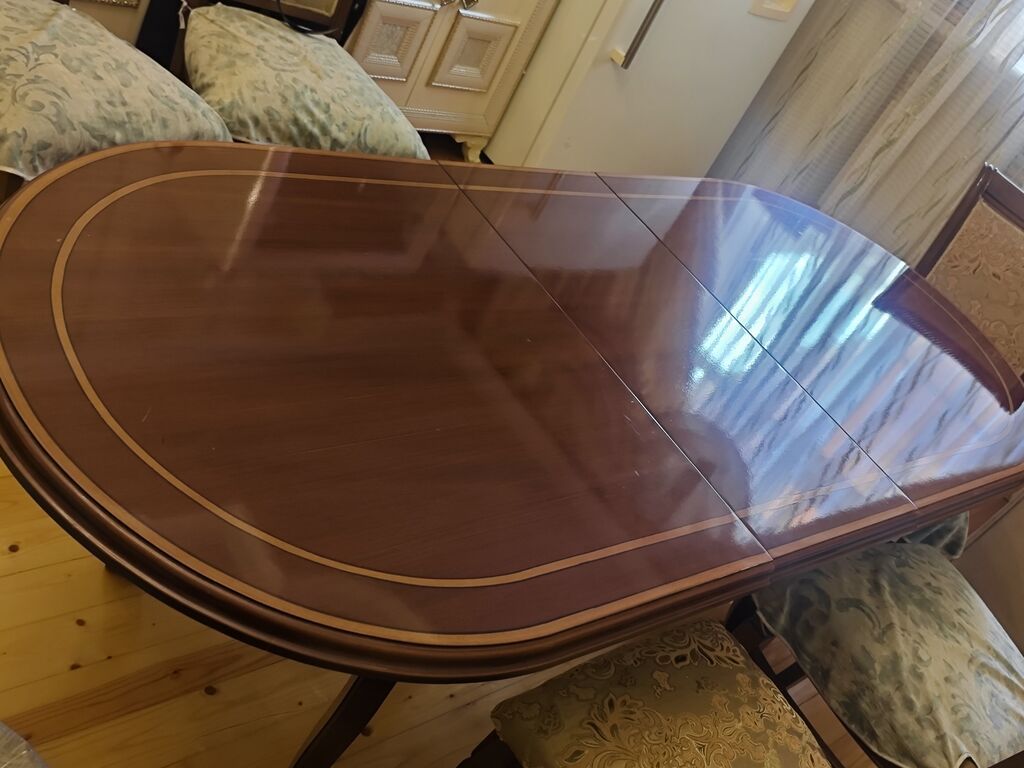 Qonaq masası, İşlənmiş, Açılan, MDF, Oval masa — Masalar, Sumqayıt (2)