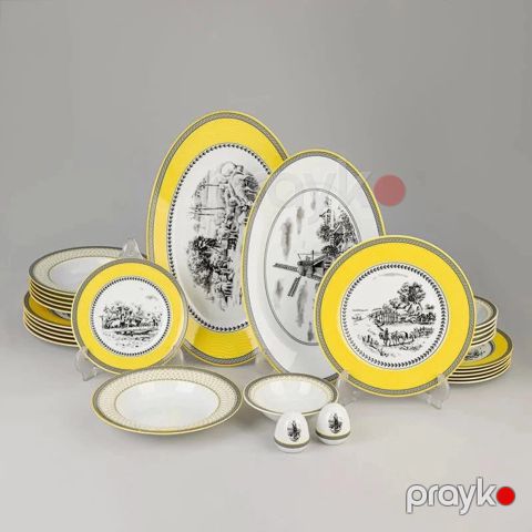 Boşqab dəsti Plateon 0078, keramika, 28 parça — Bakı