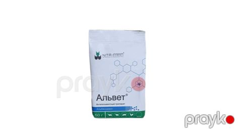 Qurdlara və parazitlərə qarşı preparat Альвет 20% antiparazitar paket, 50 qr - 4620767193744 — Bakı