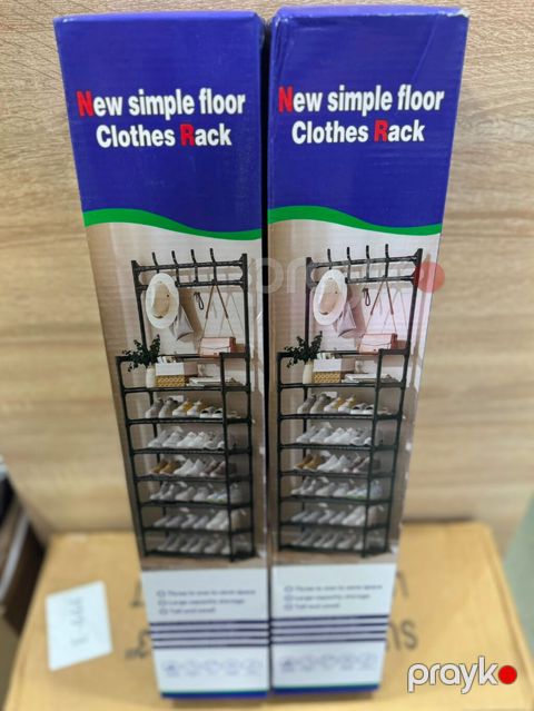 “New simple floor Clothes Rack” – çoxfunksiyalı metal asılqan və rəf