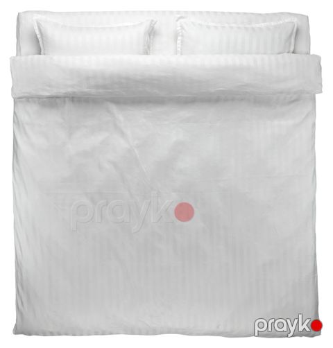 Yataq dəsti Jysk Nell, yorğan üzü 200x220, mələfə 240x260, 2 yastıq üzü 50x70, ikinəfərlik, satin, ağ — Bakı