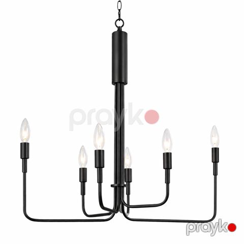 Tavan Çılçırağı E27/6-GLT-27, LED, royal candle, black — Bakı