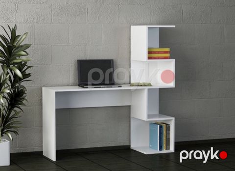 Yazı masası MM13, laminat, 150x115x50 sm, ağ — Bakı