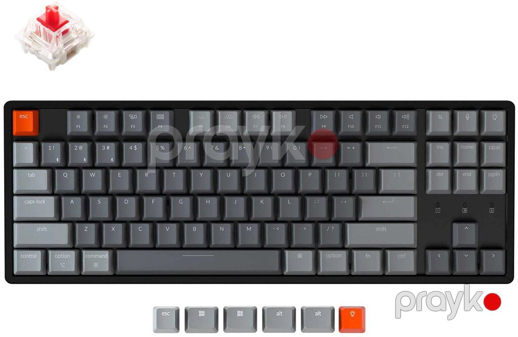 Klaviatura "Keychron K8 Aluminum Frame 87 keys, Gateron Red, Hot-Swap, RGB K8J1 Keychron — Periferik cihazlar, Bakı (12)