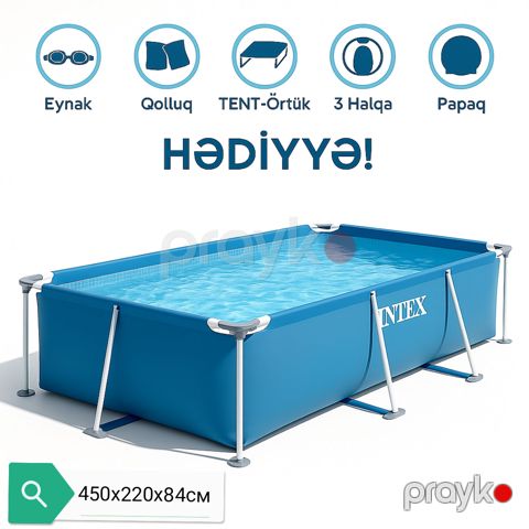 Karkaslı hovuz Intex 28273Gift, 7127 l, göy, 450x220x84 sm — Bakı
