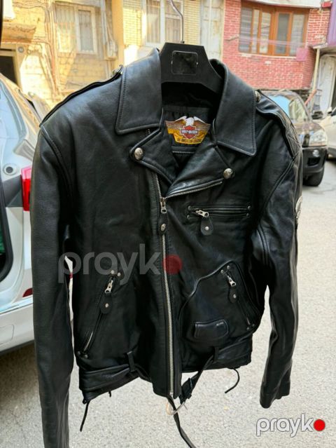 Harley-Davidson dəri motosiklet gödəkcəsi - Rəng: qara - Material — Bakı