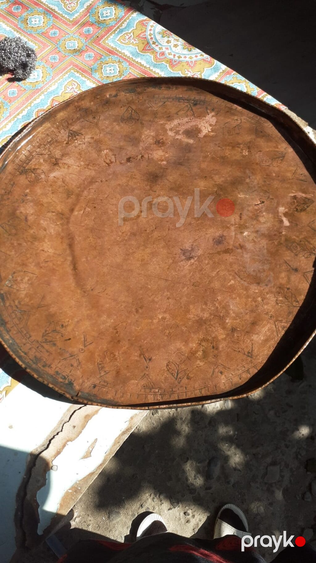 Məhsul: Mis sini (böyük ölçülü, əl işləri naxışlı) 15ci əsrə aid təmiz — Süfrə sərvisin üçün əşyalar, Bakı (2)