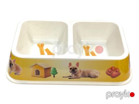 İtlər üçün yem qabı K-522-18-32, plastik, ikili — Bakı