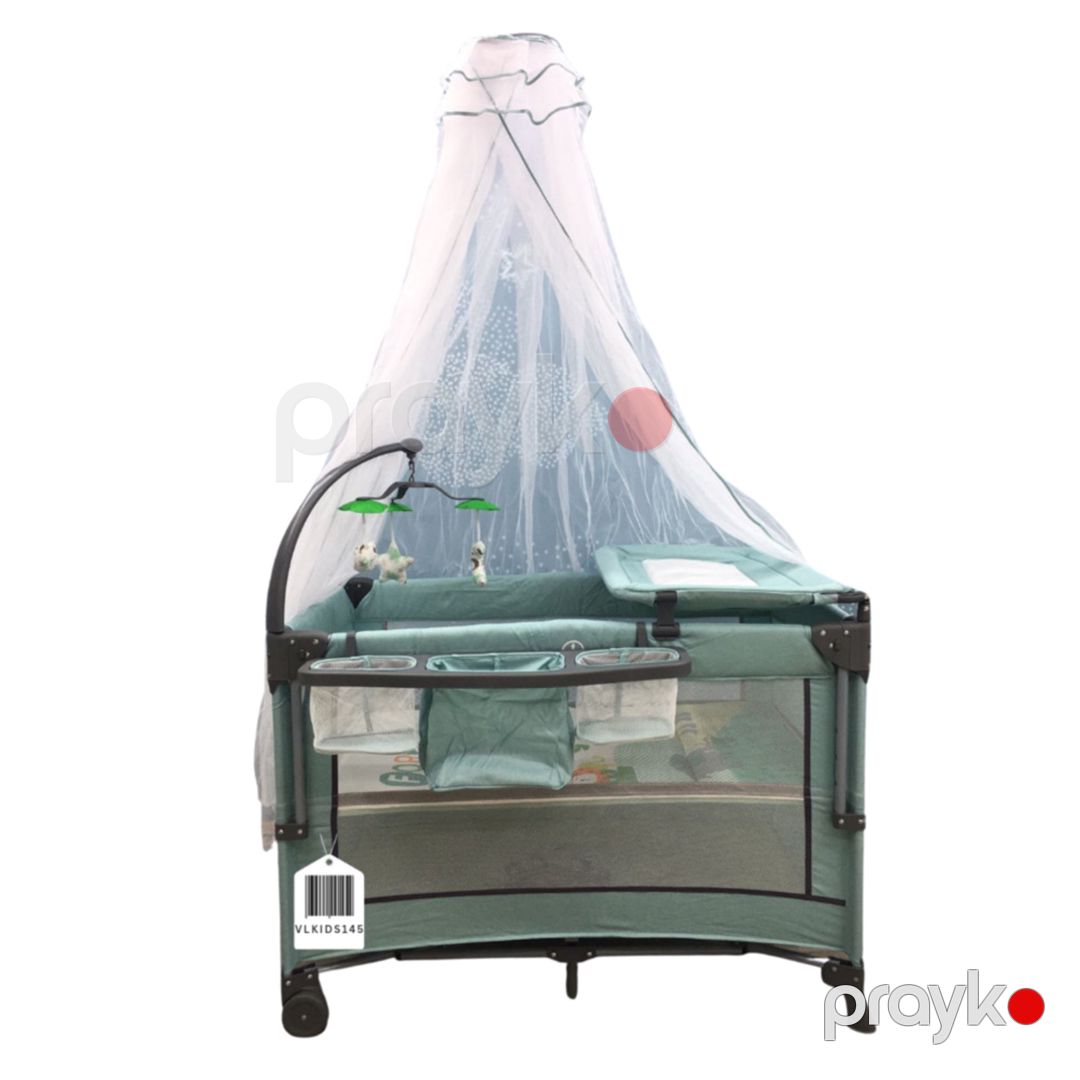 Manej-çarpayı Cool Baby VL-KIDS-145, yaşıl, 100х60х74 sm — Mallar, Bakı (2)