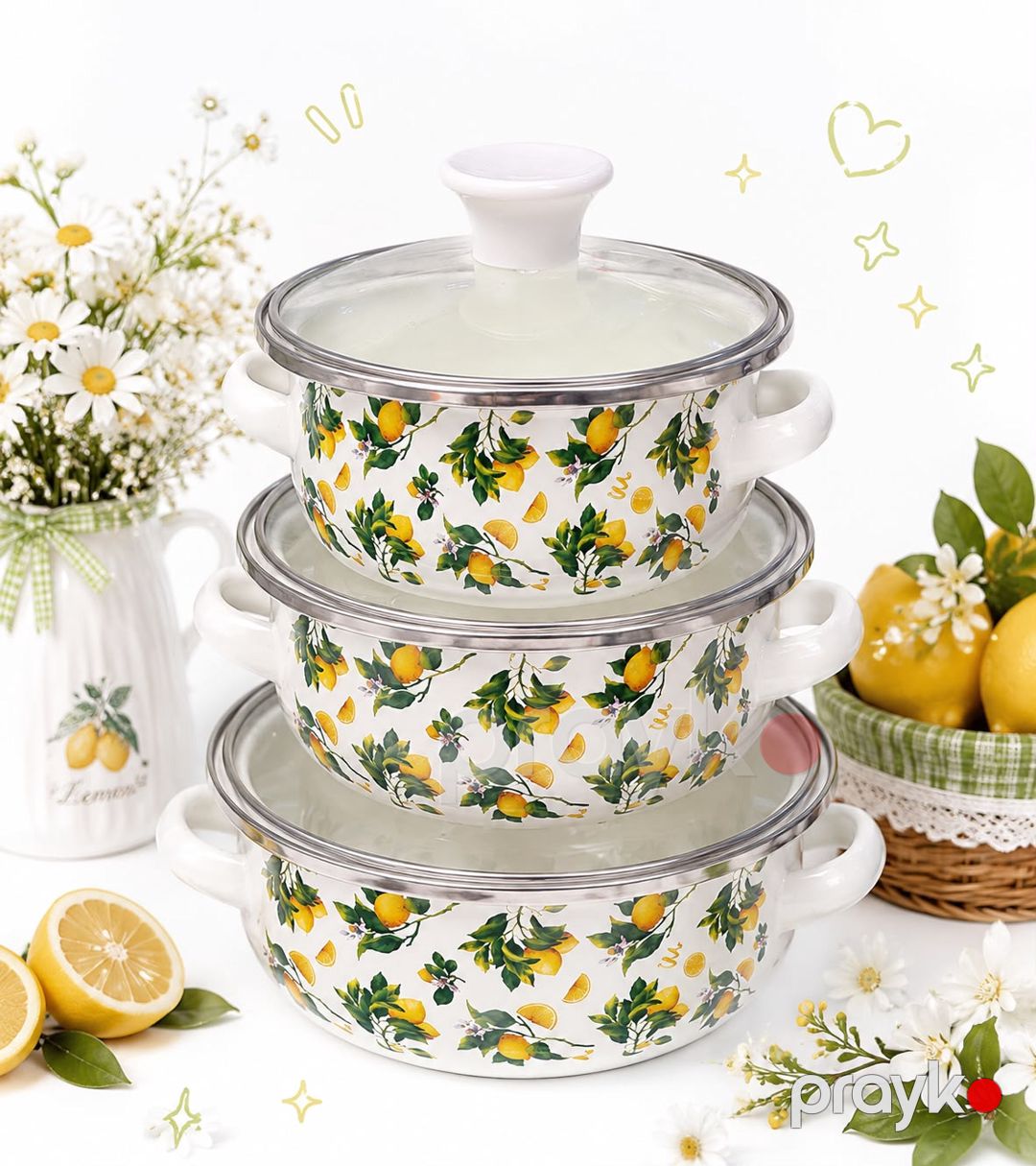 Qazan dəsti, Mina, 16/14/12 sm, 6 parça — Mallar, Bakı