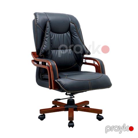 Ofis üçün kreslo B101, dəmir/dəri, qara, 130x65 sm — Bakı
