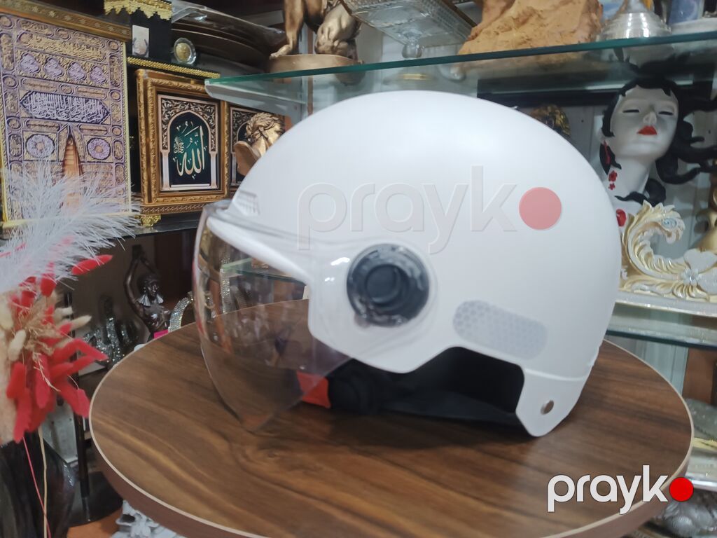 Ağ rəngdə şəhər tipli motosiklet və Skuterlər üçün dəbilqə Hər növ — Motosiklet geyimi, Bakı (3)