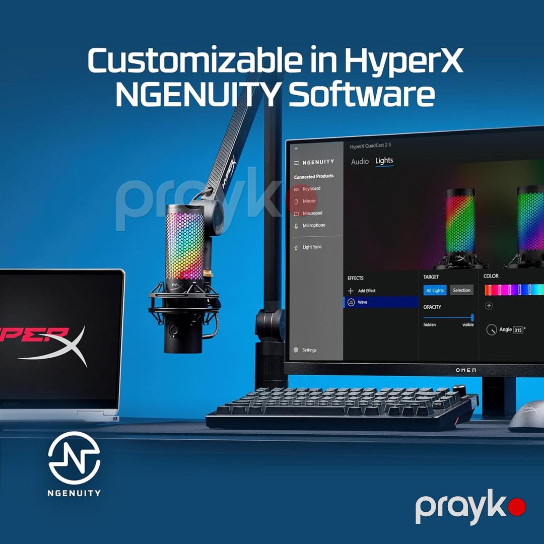 Mikrofon RGB HyperX Quadcast 2 S Gaming (9A273AA) — Səs texnikası, Bakı (2)