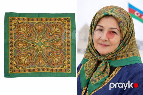 Yaylıq 1964307, ştapel, yaşıl, 75x75 sm — Bakı