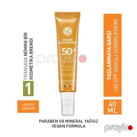 Üz üçün krem Yves Rocher günəşdən qoruyucu yaşlanmaya qarşı SPF 50+ — Bakı