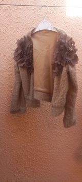 Qısa tiftikli kardiqan/bolero - Rəng: isti bej-qəhvəyi ton - Material — Günel