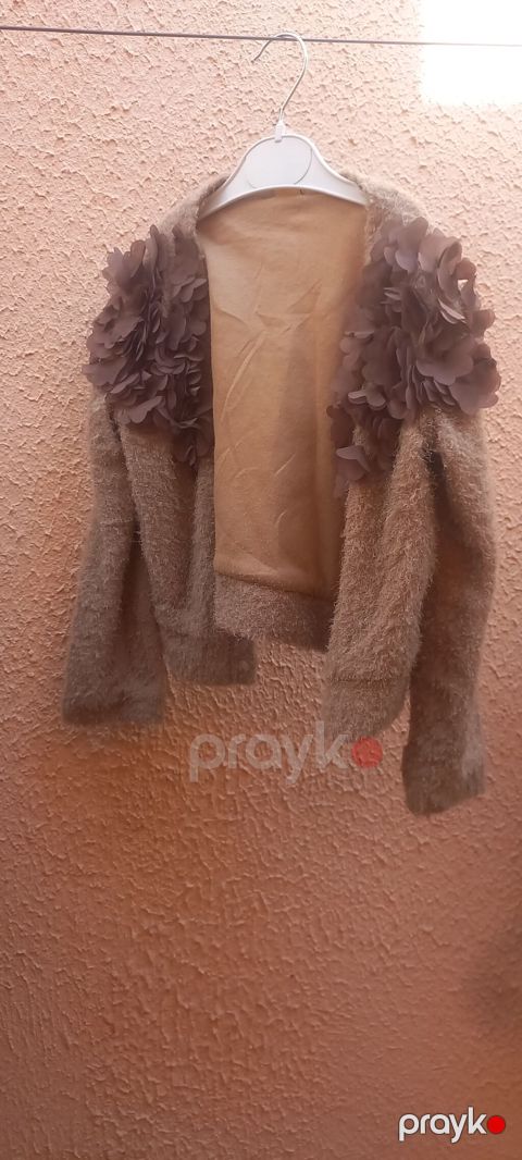 Qısa tiftikli kardiqan/bolero - Rəng: isti bej-qəhvəyi ton - Material — Bakı