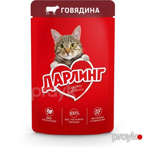 Nəm yem Purina Darling, pişiklər üçün, mal əti ilə, 75 qr — Bakı