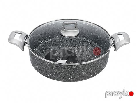 Qısa qazan Nipmar, qranit, boz, 1300 ml, 28 sm — Bakı